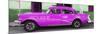 Cuba Fuerte Collection Panoramic - Havana Classic American Deep Pink Car-Philippe Hugonnard-Mounted Photographic Print