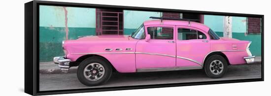 Cuba Fuerte Collection Panoramic - Havana Classic American Pink Car-Philippe Hugonnard-Framed Stretched Canvas