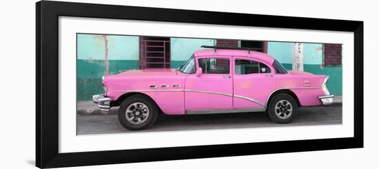 Cuba Fuerte Collection Panoramic - Havana Classic American Pink Car-Philippe Hugonnard-Framed Photographic Print