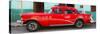 Cuba Fuerte Collection Panoramic - Havana Classic American Red Car-Philippe Hugonnard-Stretched Canvas