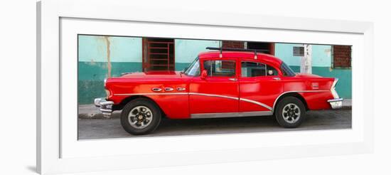 Cuba Fuerte Collection Panoramic - Havana Classic American Red Car-Philippe Hugonnard-Framed Photographic Print