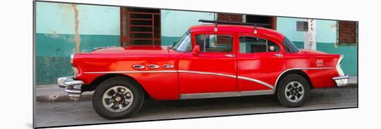 Cuba Fuerte Collection Panoramic - Havana Classic American Red Car-Philippe Hugonnard-Mounted Photographic Print