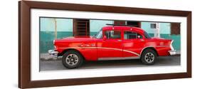 Cuba Fuerte Collection Panoramic - Havana Classic American Red Car-Philippe Hugonnard-Framed Photographic Print