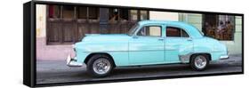 Cuba Fuerte Collection Panoramic - Havana Club and Blue Classic Car-Philippe Hugonnard-Framed Stretched Canvas