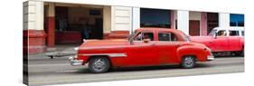 Cuba Fuerte Collection Panoramic - Havana Red Car-Philippe Hugonnard-Stretched Canvas