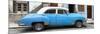 Cuba Fuerte Collection Panoramic - Havana's Blue Vintage Car-Philippe Hugonnard-Mounted Photographic Print