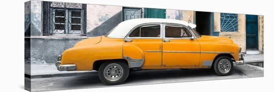 Cuba Fuerte Collection Panoramic - Havana's Orange Vintage Car-Philippe Hugonnard-Stretched Canvas