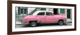 Cuba Fuerte Collection Panoramic - Havana's Pink Vintage Car-Philippe Hugonnard-Framed Photographic Print