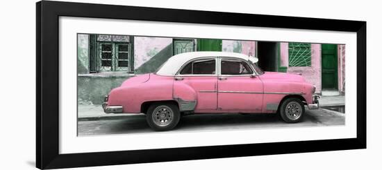 Cuba Fuerte Collection Panoramic - Havana's Pink Vintage Car-Philippe Hugonnard-Framed Photographic Print