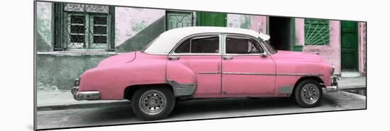 Cuba Fuerte Collection Panoramic - Havana's Pink Vintage Car-Philippe Hugonnard-Mounted Photographic Print