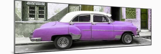 Cuba Fuerte Collection Panoramic - Havana's Purple Vintage Car-Philippe Hugonnard-Mounted Photographic Print