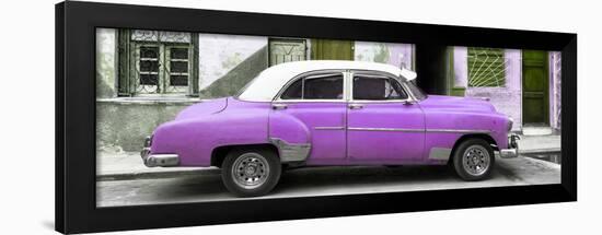 Cuba Fuerte Collection Panoramic - Havana's Purple Vintage Car-Philippe Hugonnard-Framed Photographic Print