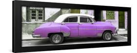 Cuba Fuerte Collection Panoramic - Havana's Purple Vintage Car-Philippe Hugonnard-Framed Photographic Print