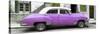 Cuba Fuerte Collection Panoramic - Havana's Purple Vintage Car-Philippe Hugonnard-Stretched Canvas
