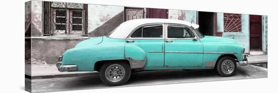 Cuba Fuerte Collection Panoramic - Havana's Turquoise Vintage Car-Philippe Hugonnard-Stretched Canvas