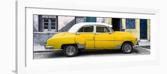 Cuba Fuerte Collection Panoramic - Havana's Yellow Vintage Car-Philippe Hugonnard-Framed Photographic Print