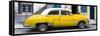 Cuba Fuerte Collection Panoramic - Havana's Yellow Vintage Car-Philippe Hugonnard-Framed Stretched Canvas
