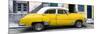 Cuba Fuerte Collection Panoramic - Havana's Yellow Vintage Car-Philippe Hugonnard-Mounted Photographic Print