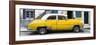 Cuba Fuerte Collection Panoramic - Havana's Yellow Vintage Car-Philippe Hugonnard-Framed Photographic Print