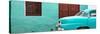 Cuba Fuerte Collection Panoramic - Havana Turquoise Street-Philippe Hugonnard-Stretched Canvas