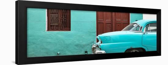 Cuba Fuerte Collection Panoramic - Havana Turquoise Street-Philippe Hugonnard-Framed Photographic Print