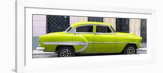 Cuba Fuerte Collection Panoramic - Lime Green Bel Air Classic Car-Philippe Hugonnard-Framed Photographic Print