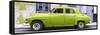 Cuba Fuerte Collection Panoramic - Lime Green Classic American Car-Philippe Hugonnard-Framed Stretched Canvas