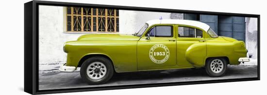 Cuba Fuerte Collection Panoramic - Lime Green Pontiac 1953 Original Classic Car-Philippe Hugonnard-Framed Stretched Canvas