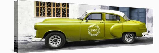 Cuba Fuerte Collection Panoramic - Lime Green Pontiac 1953 Original Classic Car-Philippe Hugonnard-Stretched Canvas