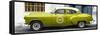 Cuba Fuerte Collection Panoramic - Lime Green Pontiac 1953 Original Classic Car-Philippe Hugonnard-Framed Stretched Canvas