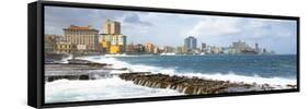 Cuba Fuerte Collection Panoramic - Malecon Wall of Havana-Philippe Hugonnard-Framed Stretched Canvas