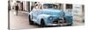 Cuba Fuerte Collection Panoramic - Old Blue Chevrolet in Havana-Philippe Hugonnard-Stretched Canvas