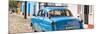 Cuba Fuerte Collection Panoramic - Old Blue Ford-Philippe Hugonnard-Mounted Photographic Print