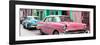 Cuba Fuerte Collection Panoramic - Old Cars Chevrolet Pink and Blue-Philippe Hugonnard-Framed Premium Photographic Print