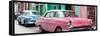 Cuba Fuerte Collection Panoramic - Old Cars Chevrolet Pink and Blue-Philippe Hugonnard-Framed Stretched Canvas