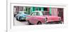 Cuba Fuerte Collection Panoramic - Old Cars Chevrolet Pink and Blue-Philippe Hugonnard-Framed Photographic Print