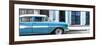 Cuba Fuerte Collection Panoramic - Old Classic American Blue Car-Philippe Hugonnard-Framed Photographic Print