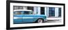 Cuba Fuerte Collection Panoramic - Old Classic American Blue Car-Philippe Hugonnard-Framed Photographic Print