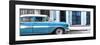 Cuba Fuerte Collection Panoramic - Old Classic American Blue Car-Philippe Hugonnard-Framed Photographic Print