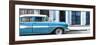 Cuba Fuerte Collection Panoramic - Old Classic American Blue Car-Philippe Hugonnard-Framed Premium Photographic Print