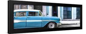 Cuba Fuerte Collection Panoramic - Old Classic American Blue Car-Philippe Hugonnard-Framed Premium Photographic Print