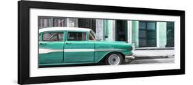 Cuba Fuerte Collection Panoramic - Old Classic American Green Car-Philippe Hugonnard-Framed Photographic Print