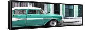 Cuba Fuerte Collection Panoramic - Old Classic American Green Car-Philippe Hugonnard-Framed Stretched Canvas