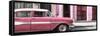 Cuba Fuerte Collection Panoramic - Old Classic American Pink Car-Philippe Hugonnard-Framed Stretched Canvas