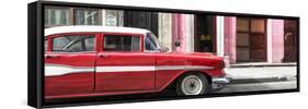 Cuba Fuerte Collection Panoramic - Old Classic American Red Car-Philippe Hugonnard-Framed Stretched Canvas