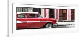 Cuba Fuerte Collection Panoramic - Old Classic American Red Car-Philippe Hugonnard-Framed Photographic Print