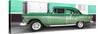 Cuba Fuerte Collection Panoramic - Old Green Car-Philippe Hugonnard-Stretched Canvas