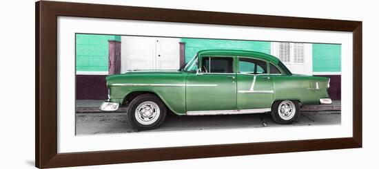 Cuba Fuerte Collection Panoramic - Old Green Car-Philippe Hugonnard-Framed Photographic Print