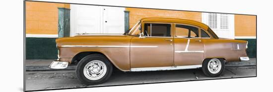 Cuba Fuerte Collection Panoramic - Old Orange Car-Philippe Hugonnard-Mounted Photographic Print