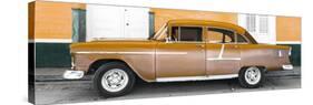 Cuba Fuerte Collection Panoramic - Old Orange Car-Philippe Hugonnard-Stretched Canvas